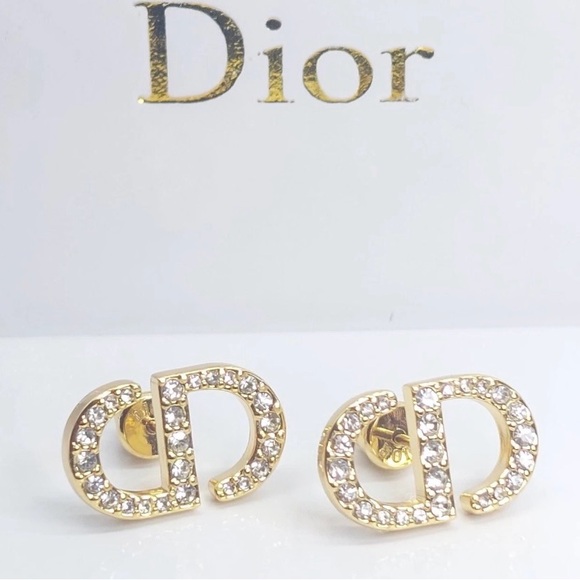 Dior Jewelry - Dior CD  Gold and Silver Crystal Earrings